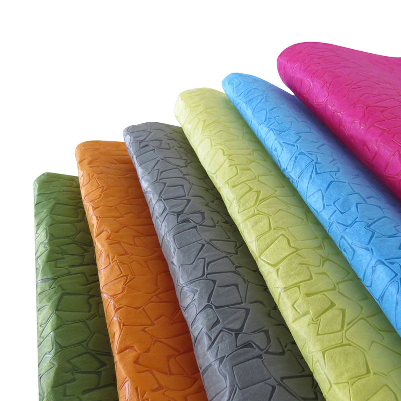 Customized Colors Stone Pattern Emboss 100% Virgin PP (Polypropylene) Spunbond Non-woven Fabric