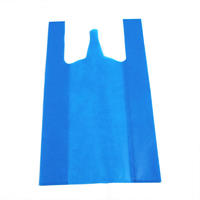 Blue Color Cheap Prices Stock Lot Non-woven T Shirt Bag