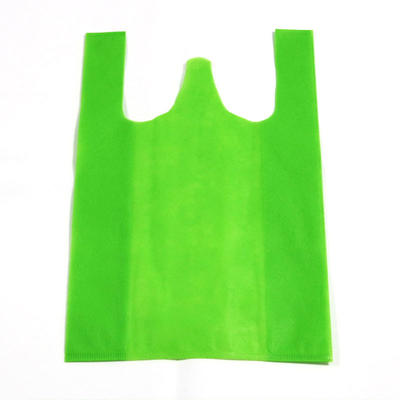 Eco-friendly Reusable Apple Green Color Non Woven T Shirt Bag for Supermarket