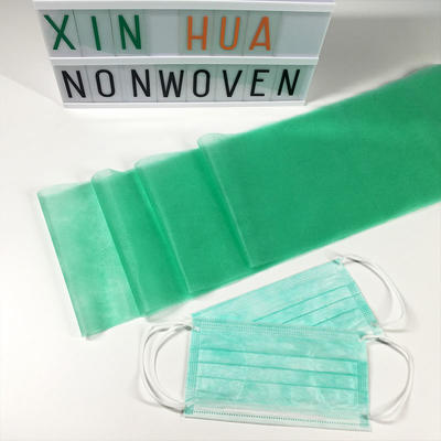 Medical Green Color 100% PP Spunbond Nonwoven Face Mask Fabric Producer